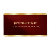 Stylishes Bordeaux- und Gold-Textvorlage Versand (Vorne)