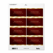 Stylishes Bordeaux- und Gold-Textvorlage Versand (Vorne)