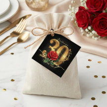 Stylishes Chic Schwarz Gold Rot Rose 30. Geburtsta