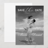 Stylishes einfaches Full-Foto-Doppelseitiges Save The Date (Vorne/Hinten)