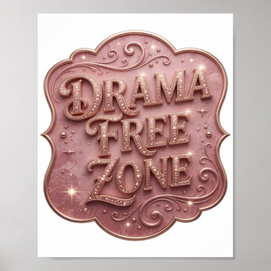 Stylishes Gold DRAMA FREIE ZONE Poster (Vorne)