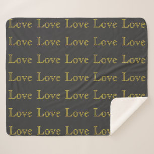 Stylishes Gold Grau Klassisches Liebeshochzeit Sherpadecke