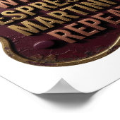 Stylishes Gold KAFFEE WEIN ESPRESSO MARTINI REPEAT Poster (Ecke)