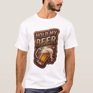 Stylishes HALT MEIN BIER Textdesign T-Shirt