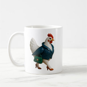 Stylishes Huhn in Blazer und High Heels  Kaffeetasse