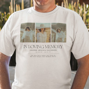 Stylishes In-Loving-Memory-Letting mit 3-Foto-Coll T-Shirt