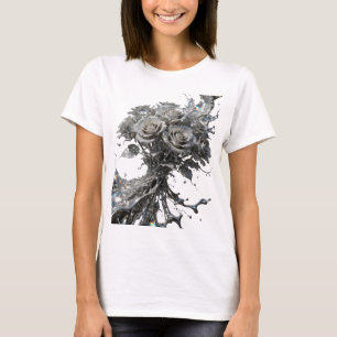 Stylishes Silber SILBER ROSEN Statement-T-Shirt T-Shirt
