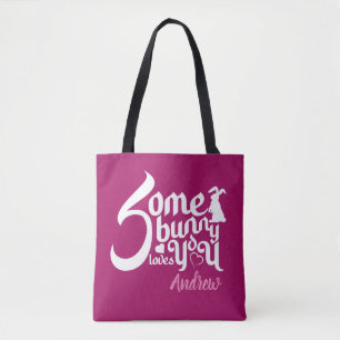 Stylishes Somebunny Magenta Weißes Kaninchen Typog Tasche