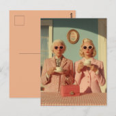 Stylishes Teetime-Duo Postkarte (Vorne/Hinten)