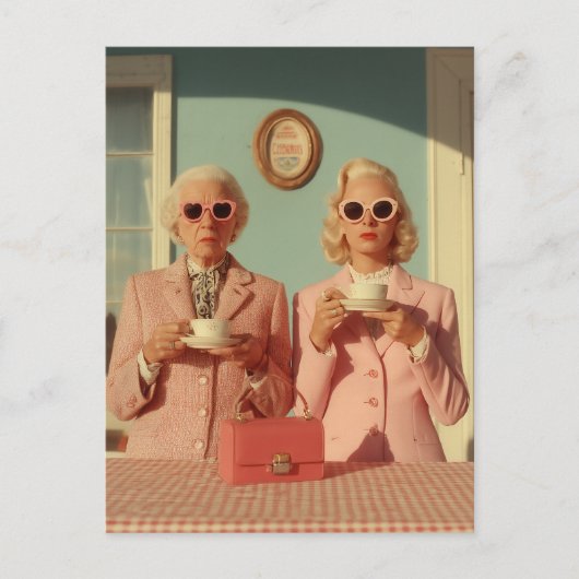 Stylishes Teetime-Duo Postkarte (Vorderseite)
