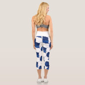 Stylisierte Apricot Tree Leaf Texture Print Leggin Capri Leggings (Rückseite)