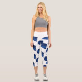 Stylisierte Apricot Tree Leaf Texture Print Leggin Capri Leggings (Vorderseite)