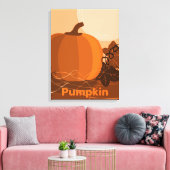 Stylisierte Autumn-Orange Pumpkin Canvas Print Leinwanddruck (Insitu (Wohnzimmer))