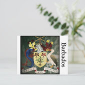 Stylisierte Barbados COA Postkarte (Stehend Vorderseite)