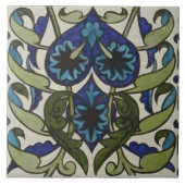 Stylisierte Blätter William De Morgan Fliese (Vorderseite)