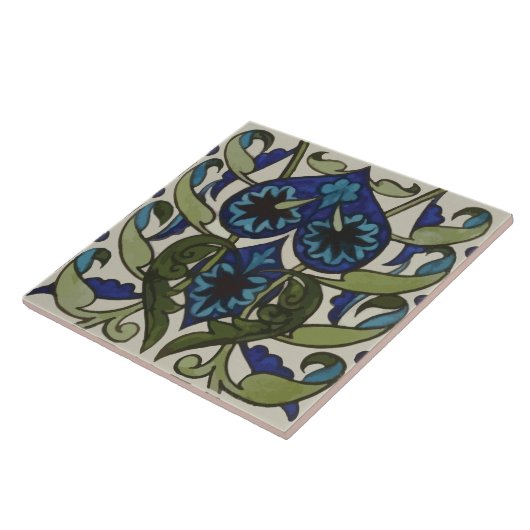 Stylisierte Blätter William De Morgan Fliese (Seite)