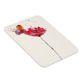 Stylisierte Blume aus Aquarellmohn Magnet (Rechte Seite)