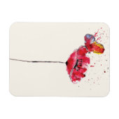 Stylisierte Blume aus Aquarellmohn Magnet (Horizontal)