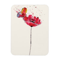 Stylisierte Blume aus Aquarellmohn