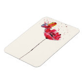 Stylisierte Blume aus Aquarellmohn Magnet (Linke Seite)