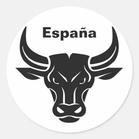 Stylisierte Bull-Sondertext- und Farbaufkleber Runder Aufkleber (Vorderseite)