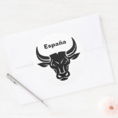 Stylisierte Bull-Sondertext- und Farbaufkleber Runder Aufkleber (Umschlag)