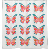 Stylisierte Butterflies-Duschvorhang Duschvorhang (Vorderseite)