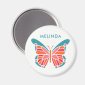 Stylisierte Butterfly-individuelle Name-Magnete Magnet (Vorderseite/Rückseite)