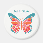 Stylisierte Butterfly-individuelle Name-Magnete Magnet (Vorne)
