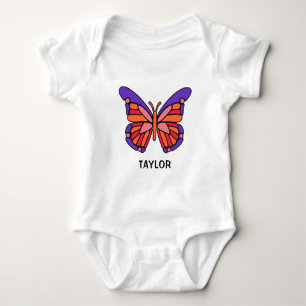 Stylisierte Butterfly-individuelle Name-Shirts und Baby Strampler