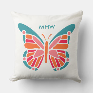 Stylisierte Butterfly-Kissen für Monogramm Kissen
