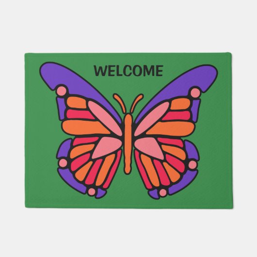 Stylisierte Butterfly-Matten für Text und Farbe Fußmatte (Vorderseite)