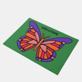 Stylisierte Butterfly-Matten für Text und Farbe Fußmatte (Schrägansicht)