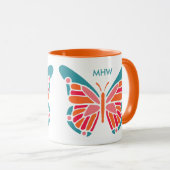 Stylisierte Butterfly-Tasse Tasse (VorderseiteRechts)
