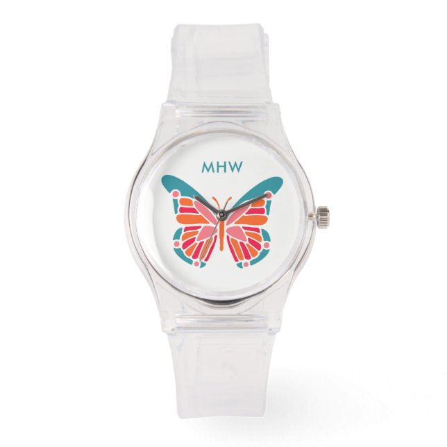 Stylisierte Butterfly-Uhren für Monogramm Armbanduhr (Vorderseite)