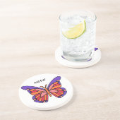 Stylisierte Butterfly-Untersetzer Sandstein Untersetzer (Seite)