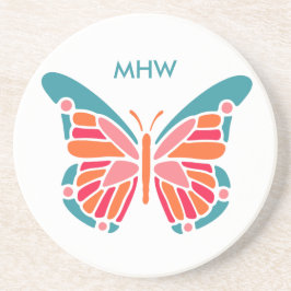 Stylisierte Butterfly-Untersetzer Sandstein Untersetzer