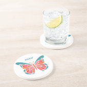 Stylisierte Butterfly-Untersetzer Sandstein Untersetzer (Seite)