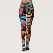 Stylisierte Cactus Funky Leggings (Rückseite)