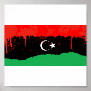 Stylisierte Flagge des Königreichs Libyen Poster
