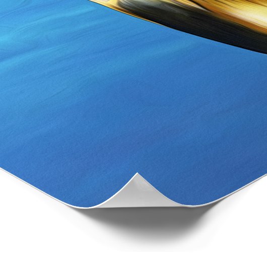 Stylisierte Hawksbill Sea Turtle Poster (Ecke)