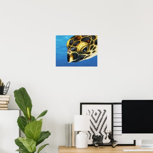Stylisierte Hawksbill Sea Turtle Poster (Heimbüro)