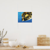 Stylisierte Hawksbill Sea Turtle Poster (Küche)