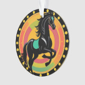 Stylisierte Illustration eines Schwarzen Pferdes Ornament (Vorderseite)