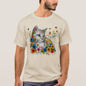 Stylisierte Illustration von Katzenschmetterlingen T-Shirt (Vorderseite)