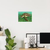 Stylisierte Juvenile Green Turtle Poster (Heimbüro)