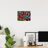 Stylisierte Kaktus A3 Cool Poster (Heimbüro)