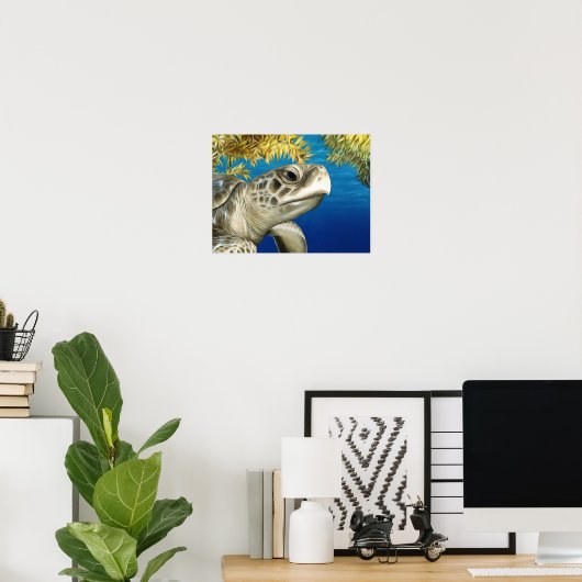 Stylisierte Kemps Ridley Sea Turtle Poster (Heimbüro)