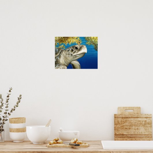 Stylisierte Kemps Ridley Sea Turtle Poster (Küche)