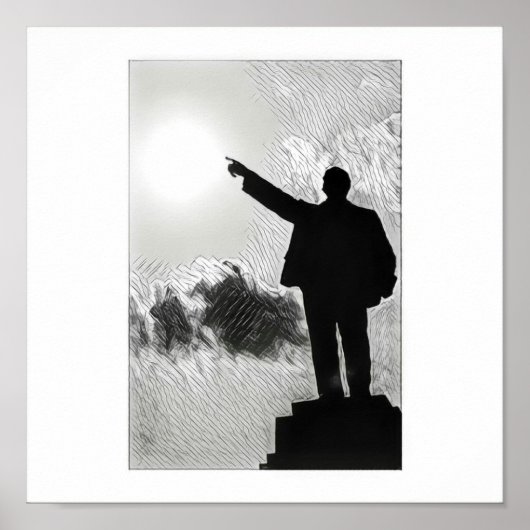 Stylisierte Lenin Pointing the Way Poster (Vorne)